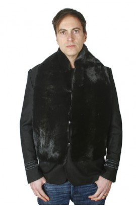 Black mink fur scarf-stole, unisex